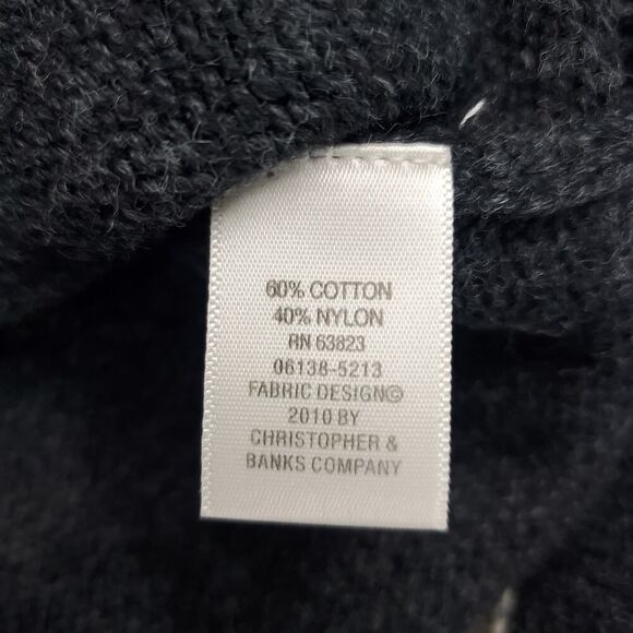 Christopher & Banks Christmas Cardigan Sweater Gray Size Large - Picture 8 of 11